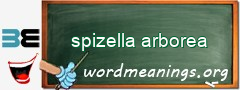 WordMeaning blackboard for spizella arborea